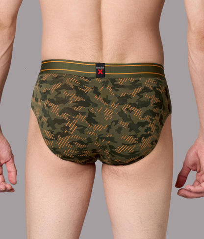 X-Rage Beetle Olive Camo Print Micro Modal Briefs