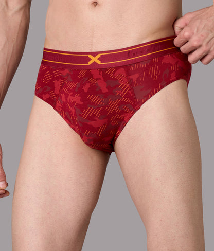 X-Rage Biking Red Camo Print Micro Modal Briefs