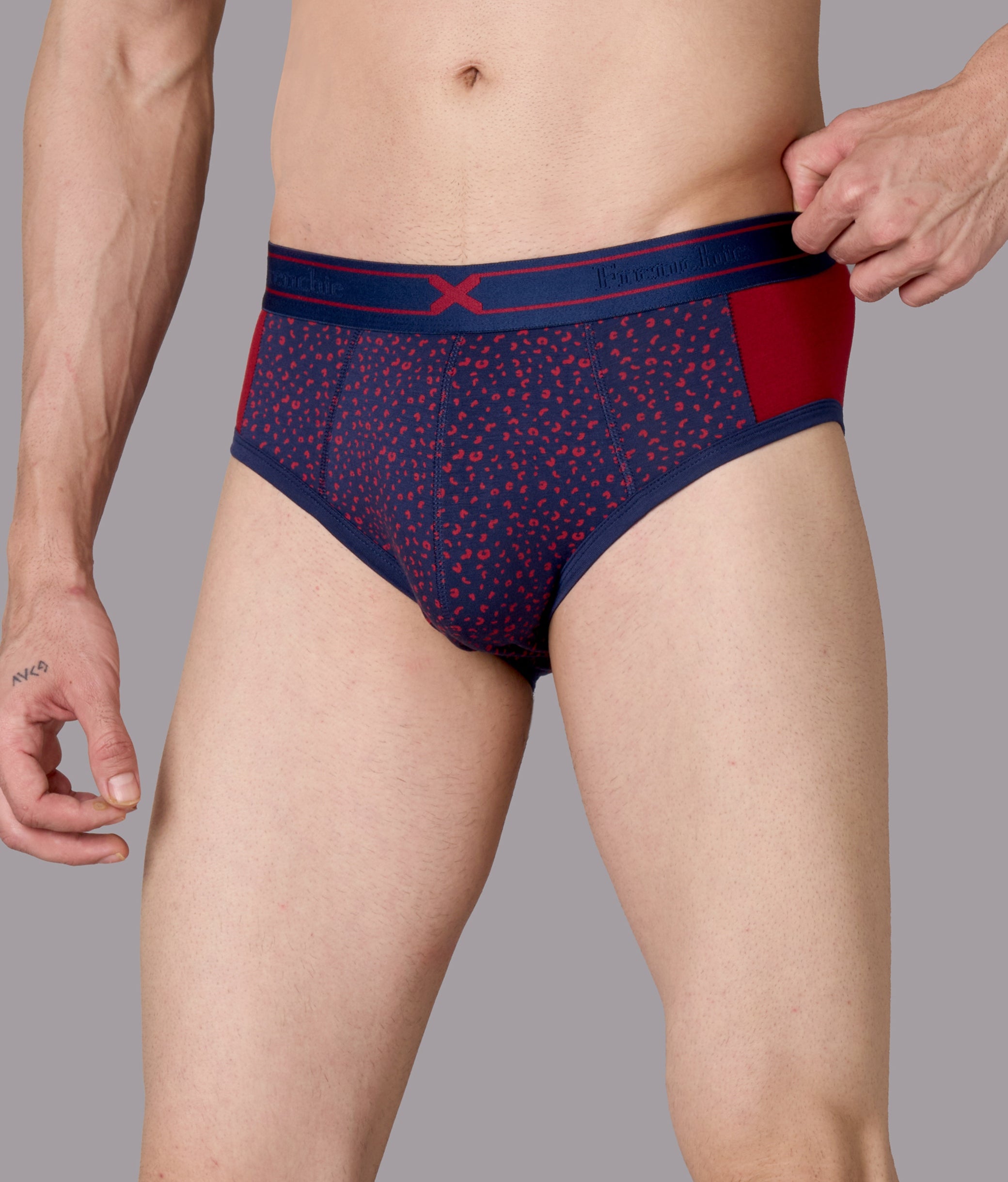 X-LIT Biking Red Leopard Print Micro Modal Briefs