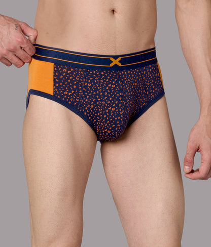 X-LIT Turmeric Orange Leopard Print Micro Modal Briefs