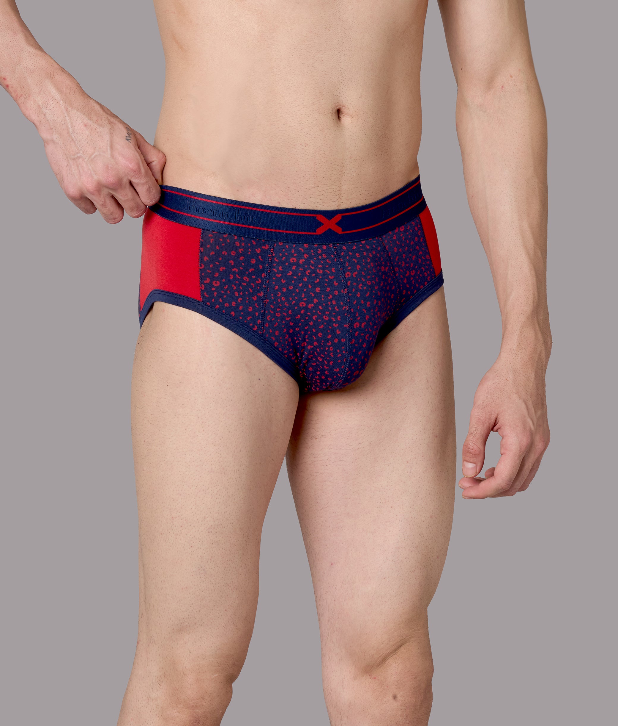 X-LIT Adrenaline Red Leopard Print Micro Modal Briefs