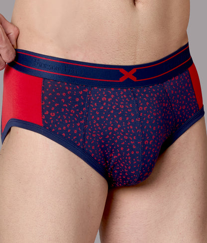 X-LIT Adrenaline Red Leopard Print Micro Modal Briefs