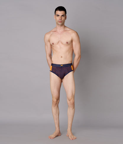 X-LIT Turmeric Orange Leopard Print Micro Modal Briefs