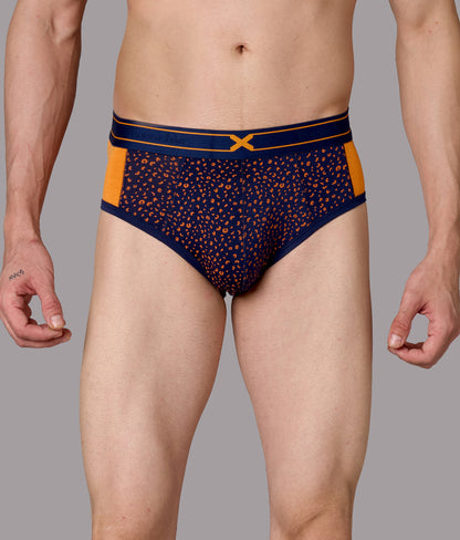 X-LIT Turmeric Orange Leopard Print Micro Modal Briefs