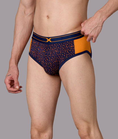 X-LIT Turmeric Orange Leopard Print Micro Modal Briefs