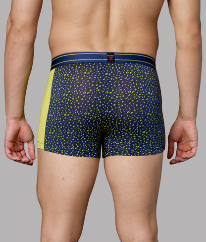 X-LIT | Go Wild Leopard Print Micro Modal Trunks - Lime Punch Yellow