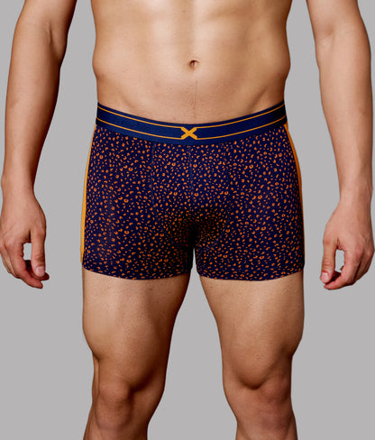 X-LIT | Go Wild Leopard Print Micro Modal Trunks - Turmeric Orange