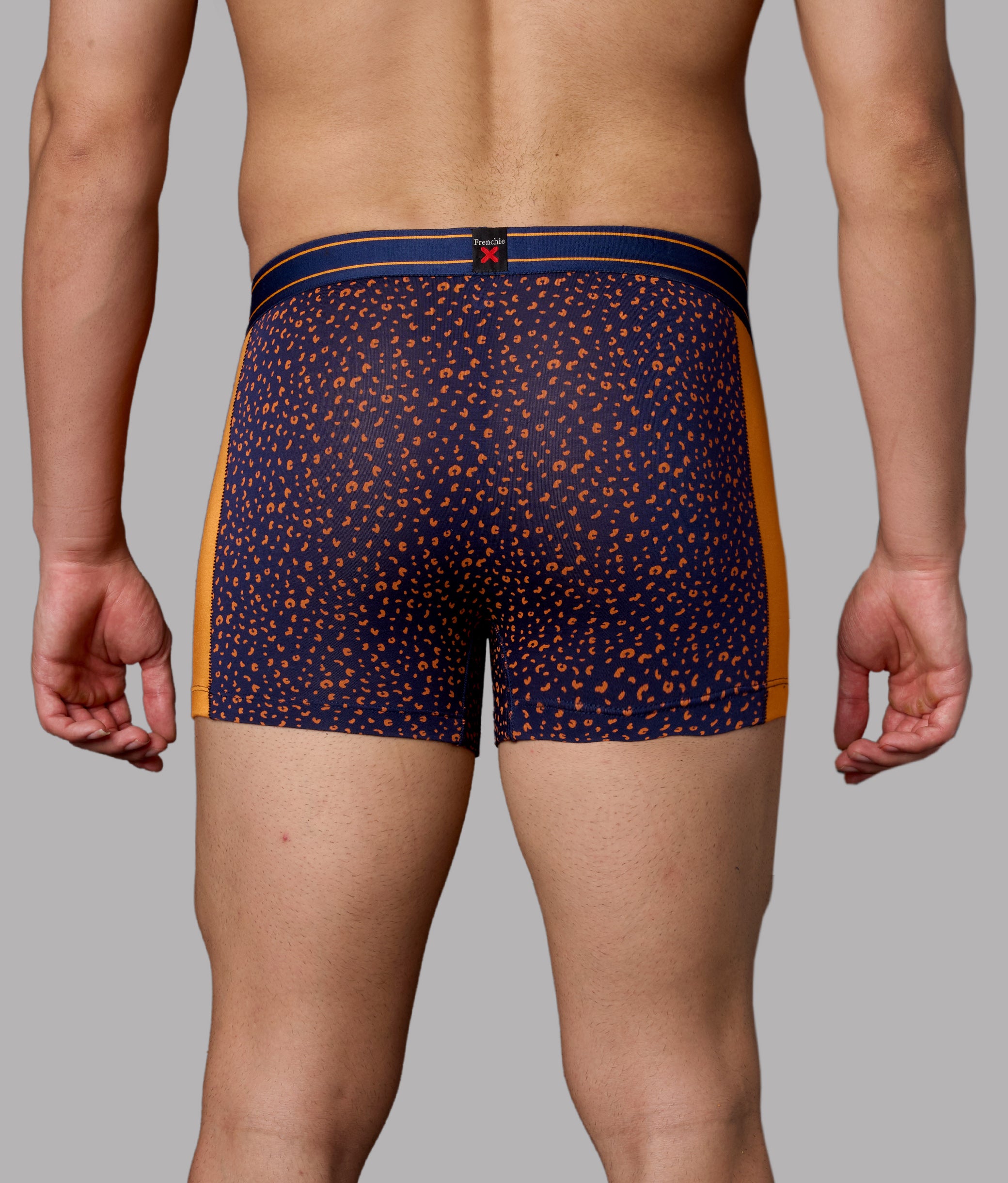 X-LIT | Go Wild Leopard Print Micro Modal Trunks - Turmeric Orange