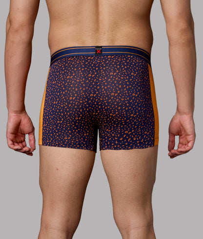 X-LIT | Go Wild Leopard Print Micro Modal Trunks - Turmeric Orange