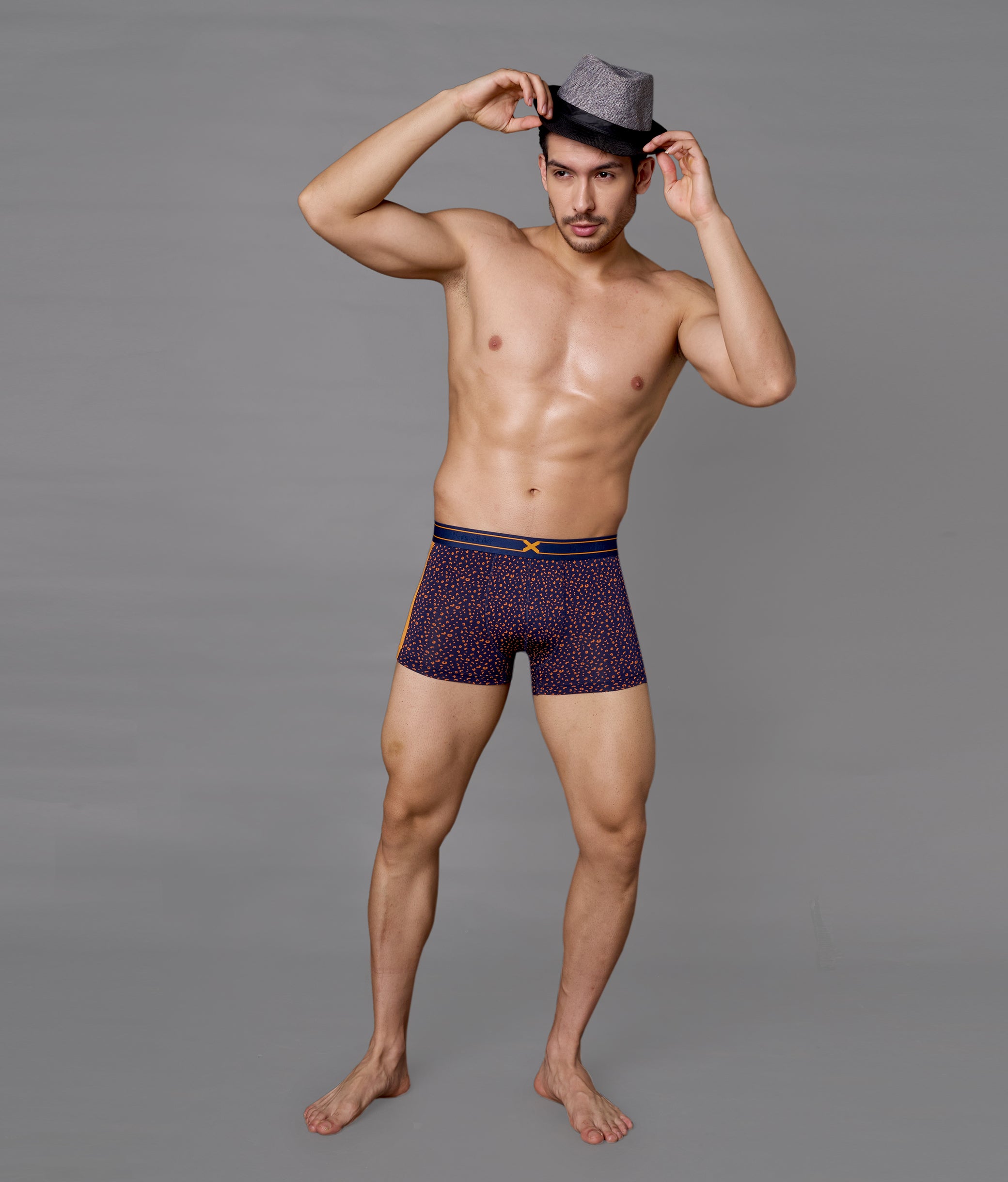 X-LIT | Go Wild Leopard Print Micro Modal Trunks - Turmeric Orange