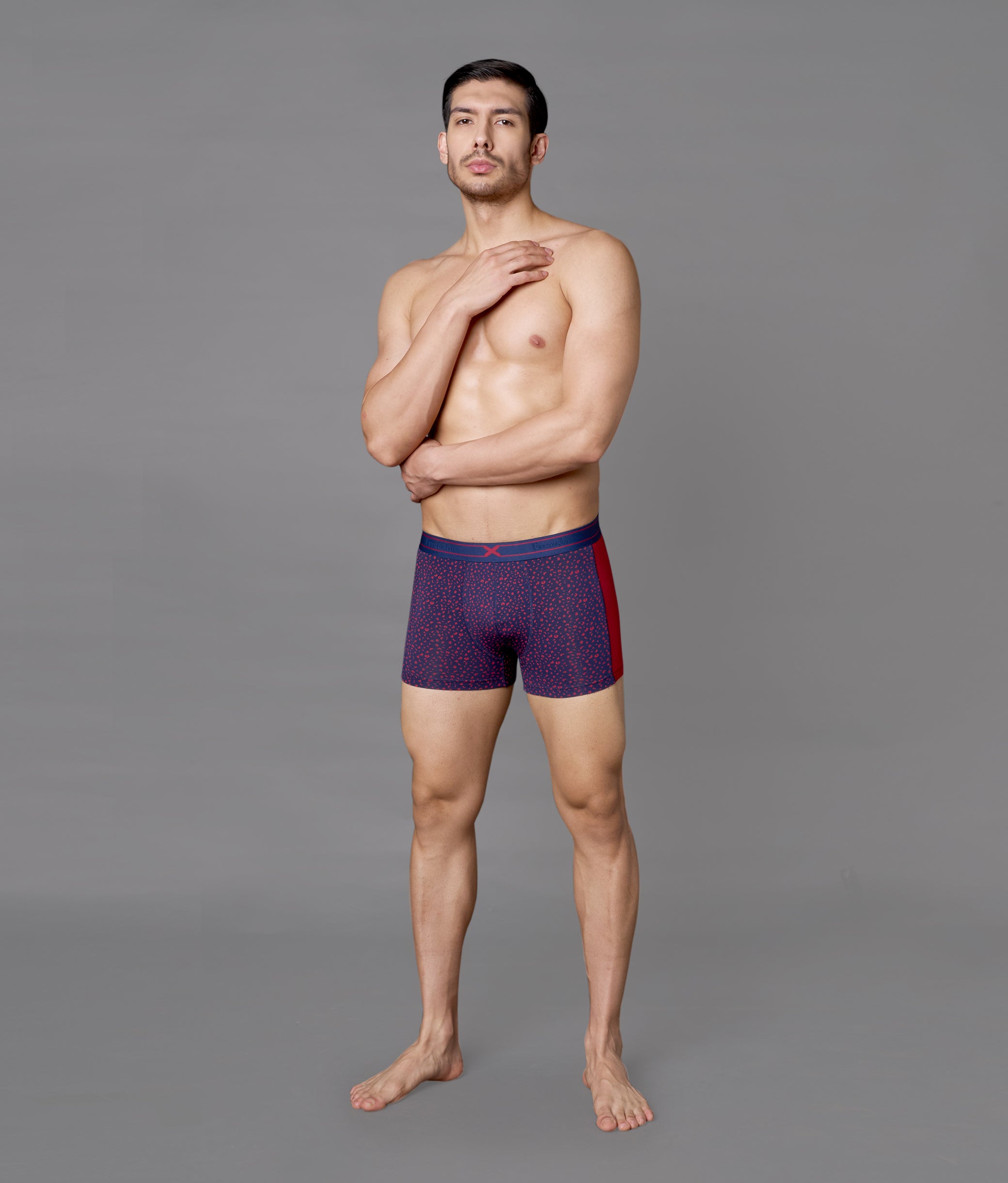 X-LIT | Go Wild Leopard Print Micro Modal Trunks - Biking Red