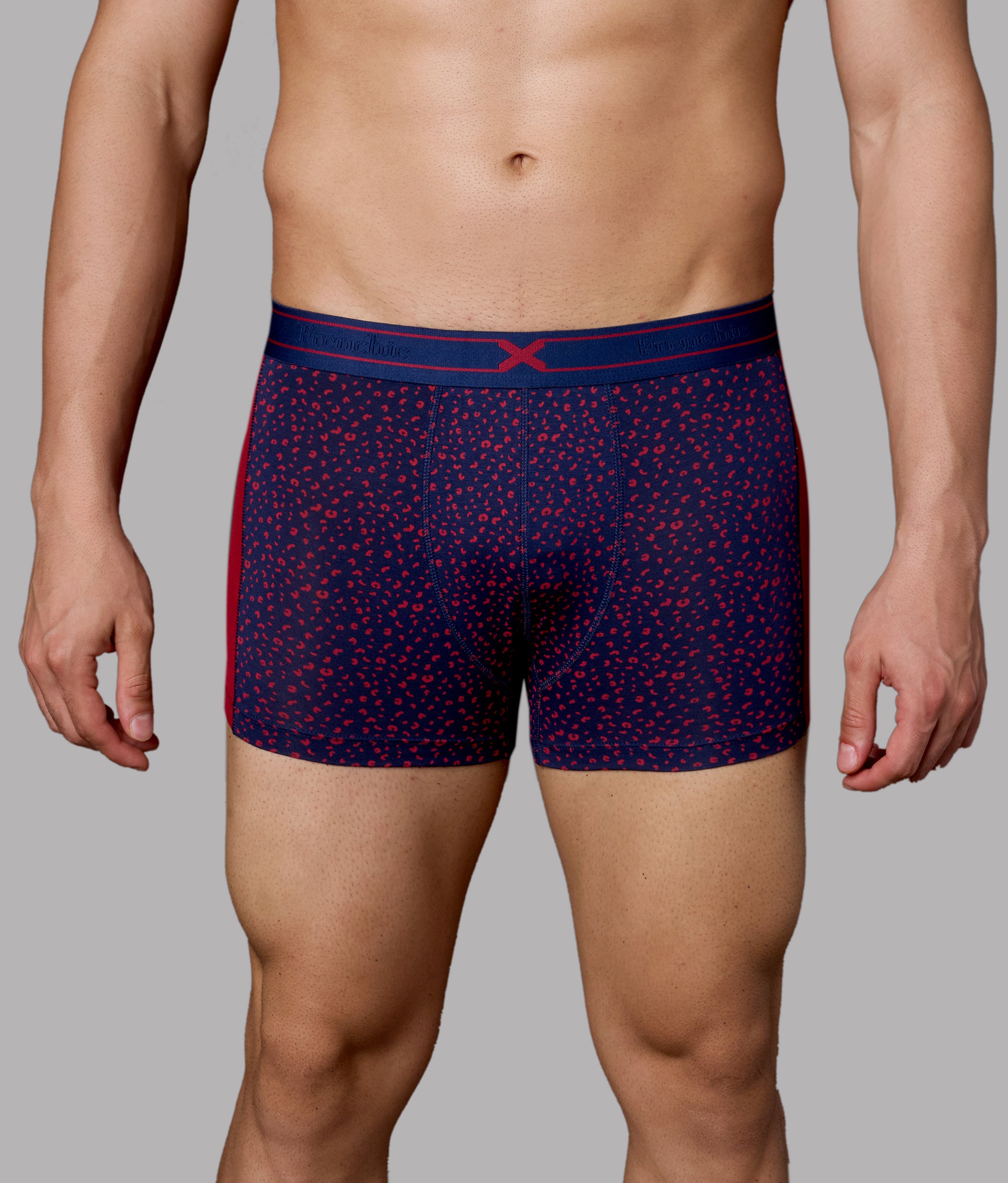 X-LIT | Go Wild Leopard Print Micro Modal Trunks - Biking Red