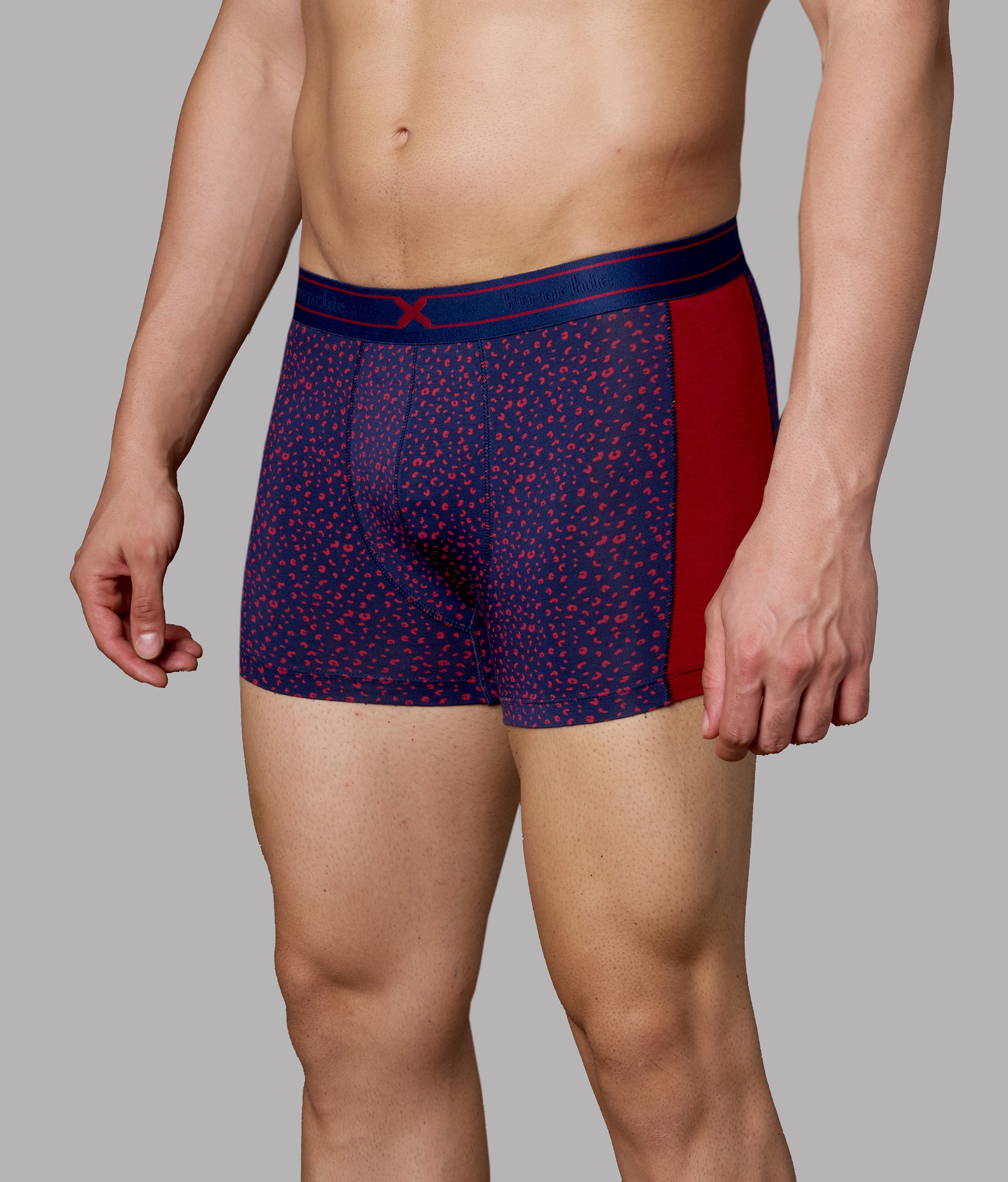 X-LIT | Go Wild Leopard Print Micro Modal Trunks - Biking Red