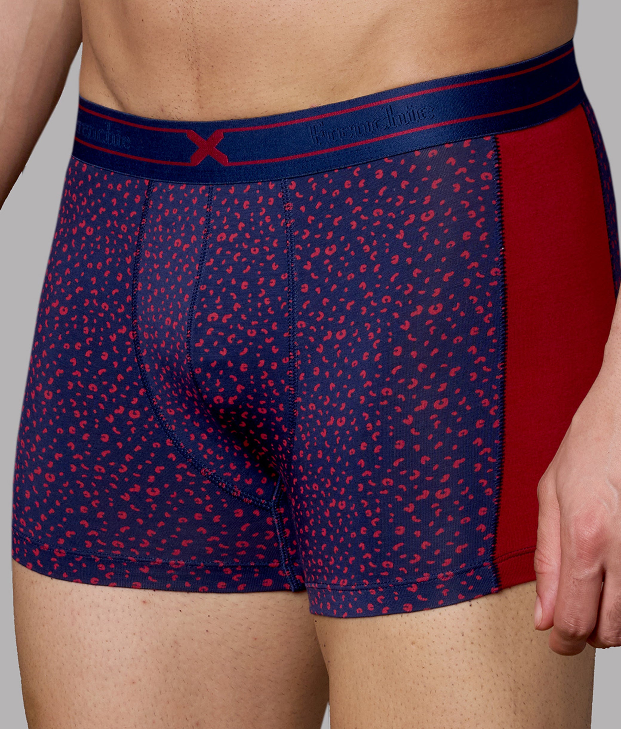 X-LIT | Go Wild Leopard Print Micro Modal Trunks - Biking Red