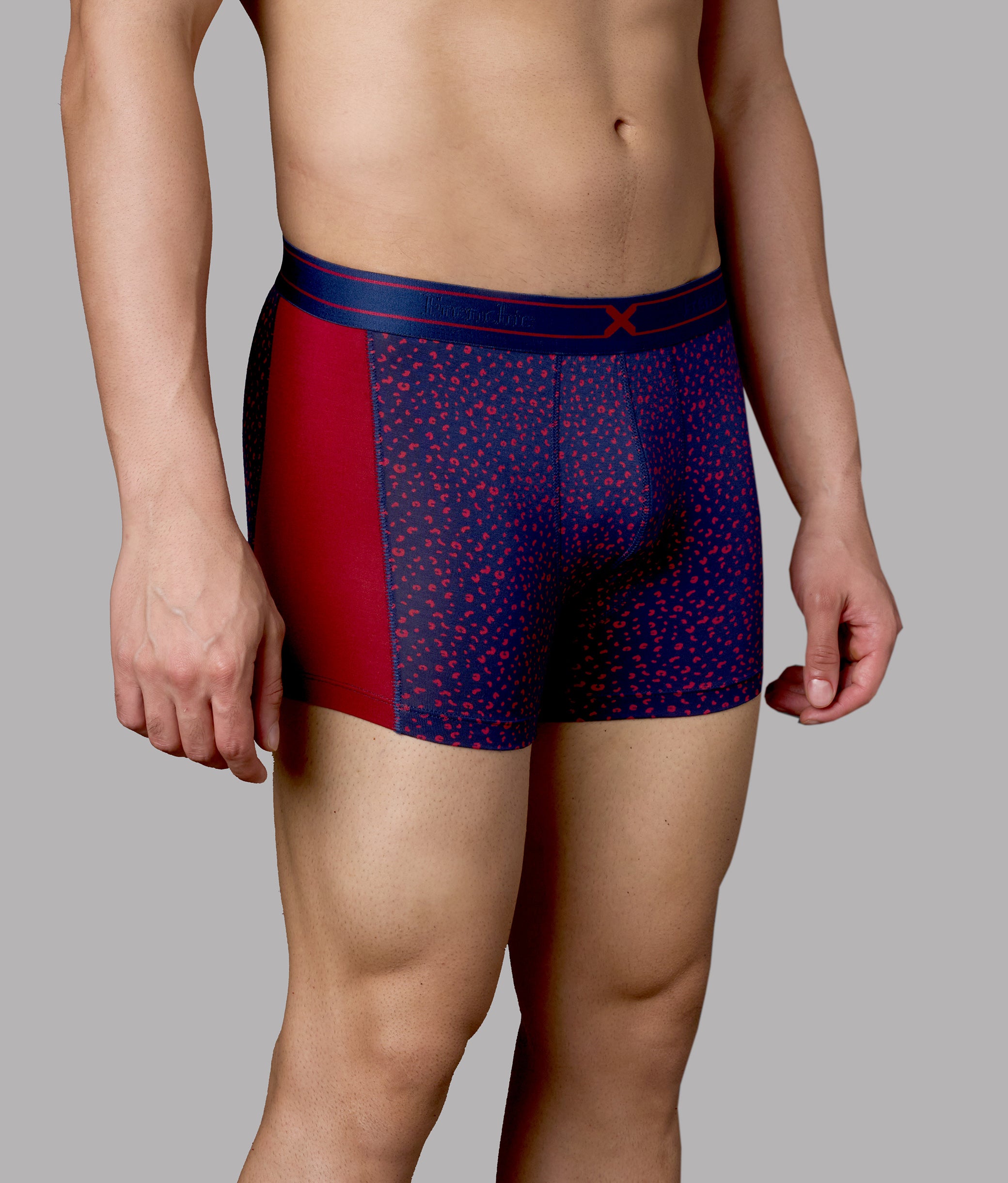 X-LIT | Go Wild Leopard Print Micro Modal Trunks - Biking Red