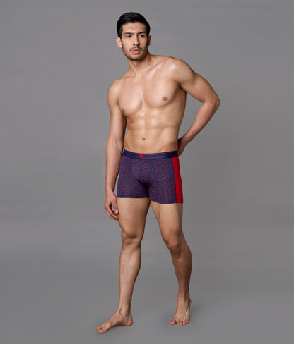 X-LIT | Go Wild Leopard Print Micro Modal Trunks - Adrenaline Red