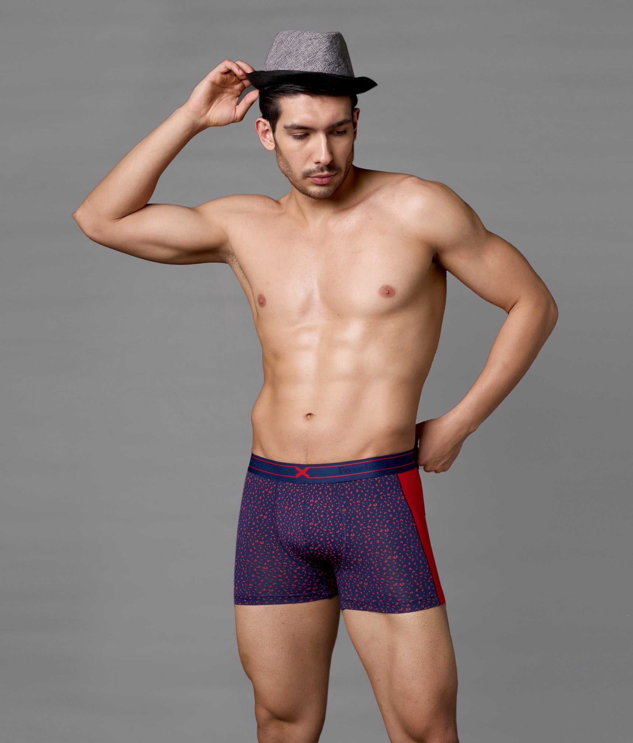 X-LIT | Go Wild Leopard Print Micro Modal Trunks - Adrenaline Red