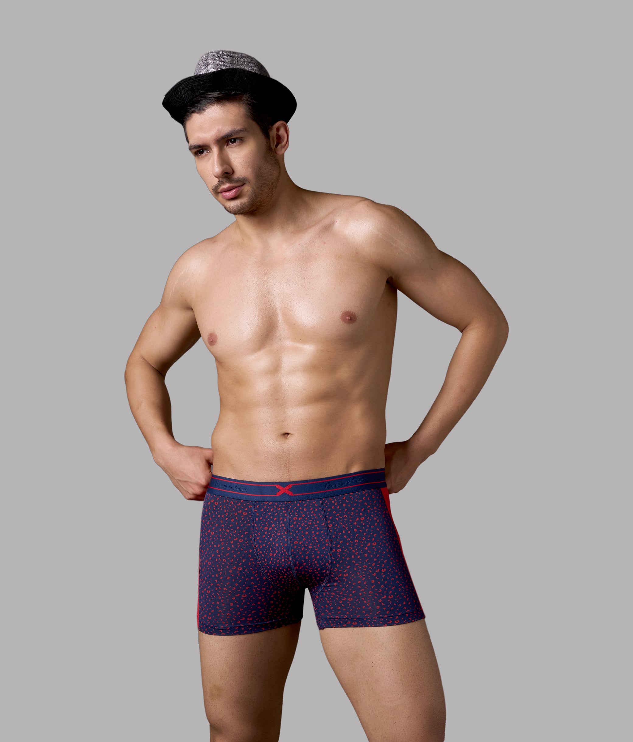 X-LIT | Go Wild Leopard Print Micro Modal Trunks - Adrenaline Red