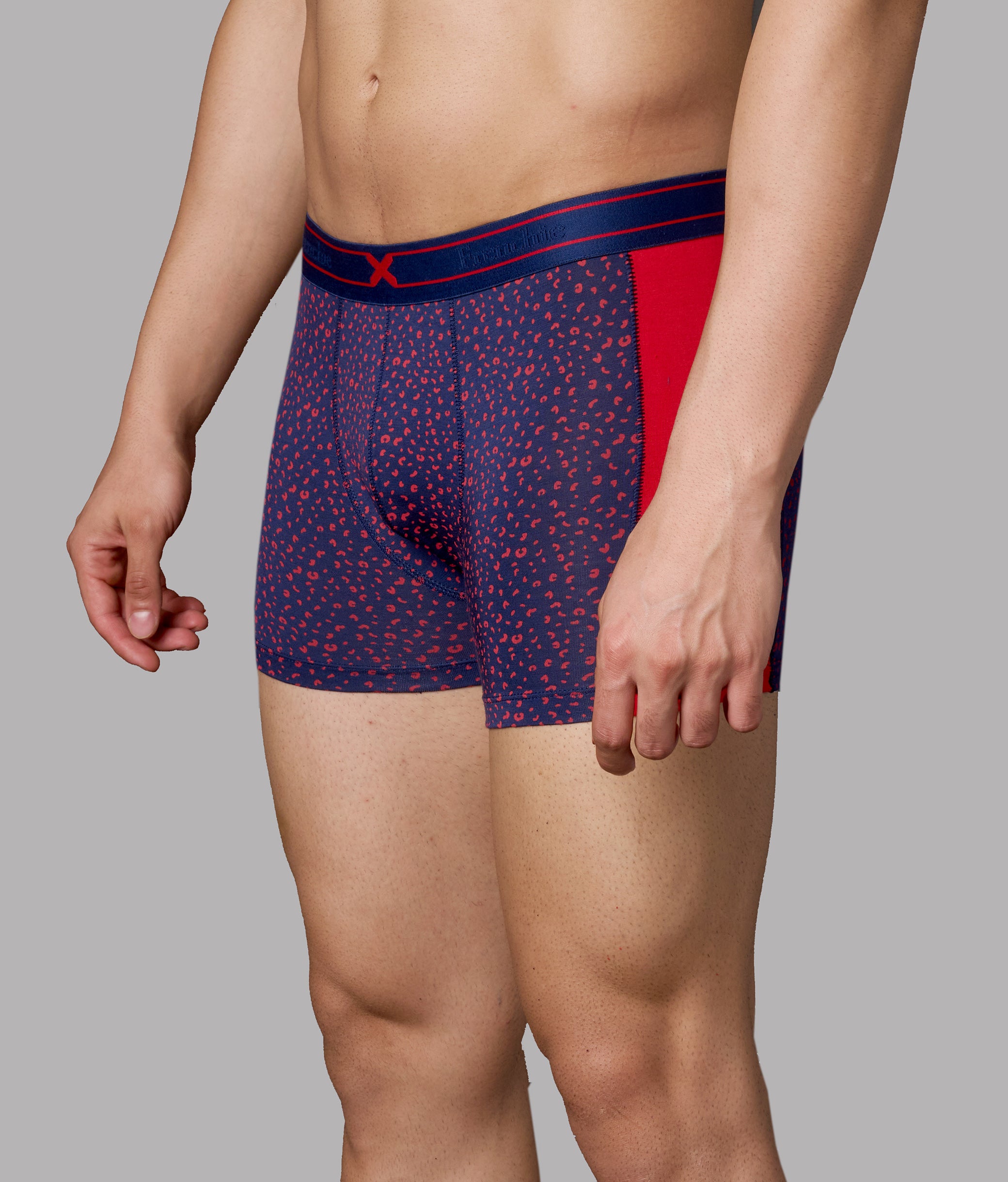 X-LIT | Go Wild Leopard Print Micro Modal Trunks - Adrenaline Red