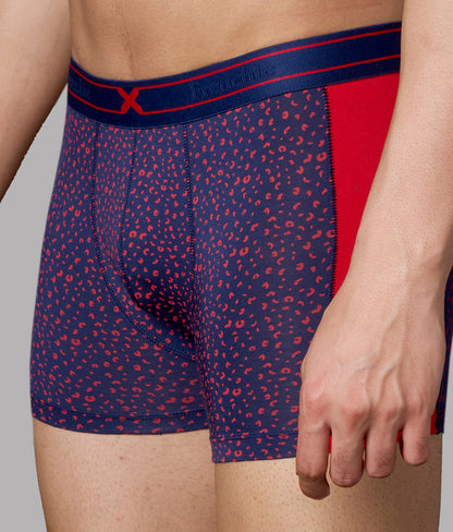 X-LIT | Go Wild Leopard Print Micro Modal Trunks - Adrenaline Red