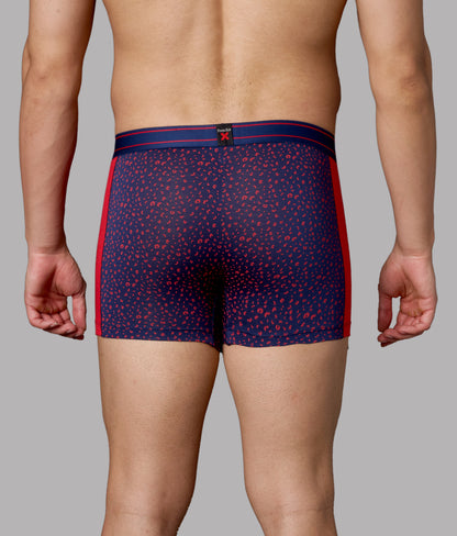 X-LIT | Go Wild Leopard Print Micro Modal Trunks - Adrenaline Red