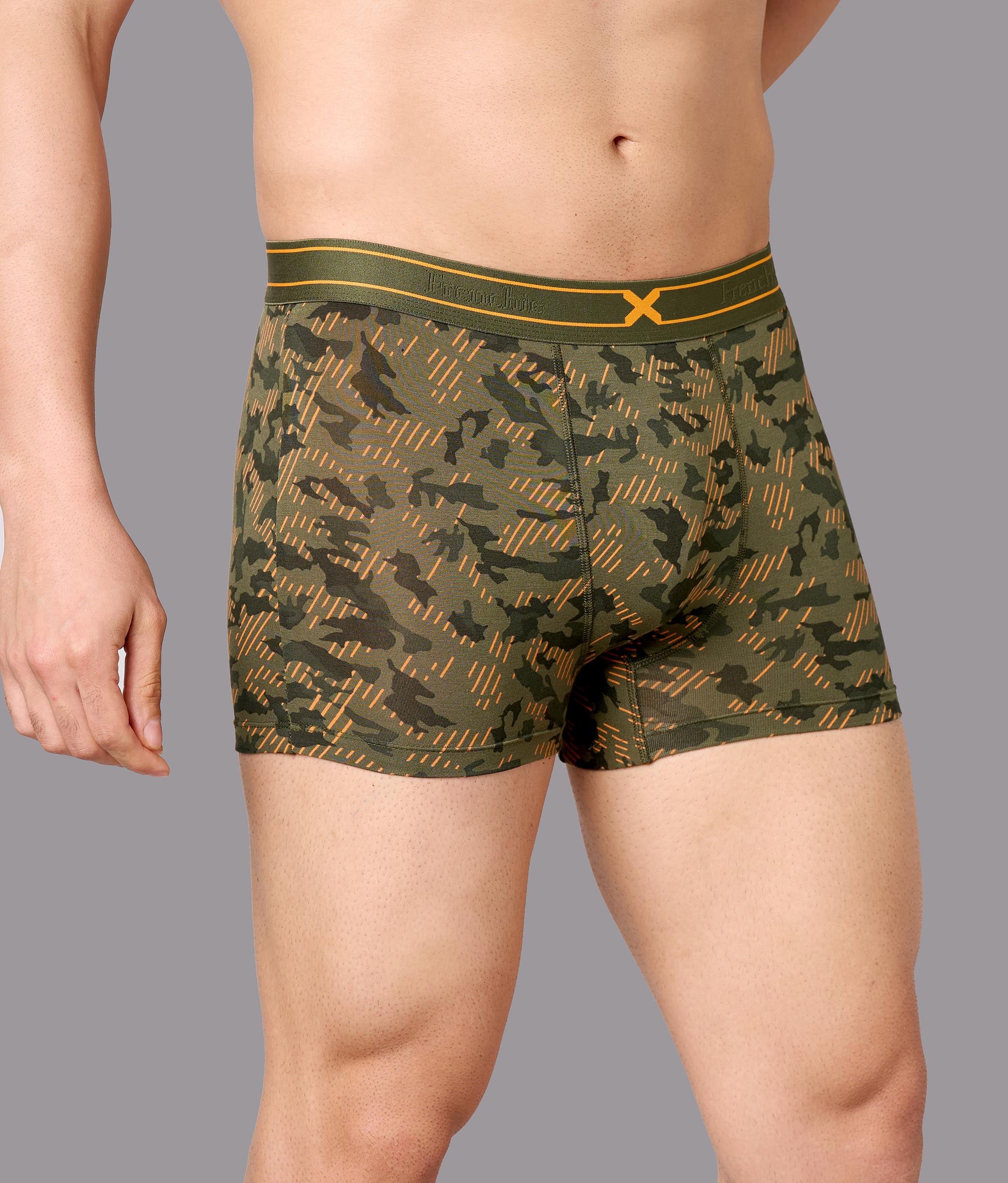 X-Rage Beetle Olive Camo Print Micro Modal Trunks