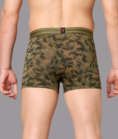 X-Rage Beetle Olive Camo Print Micro Modal Trunks