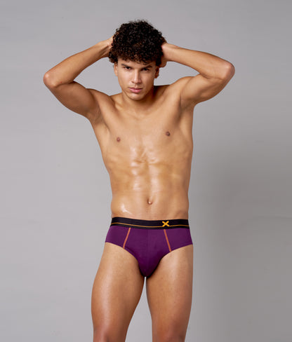 X-Drip Solid Purple Heart Micro Modal Briefs