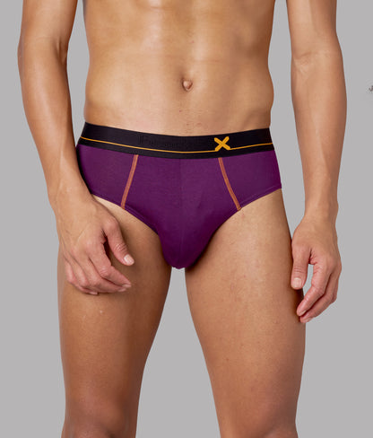 X-Drip Solid Purple Heart Micro Modal Briefs