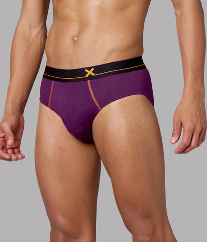 X-Drip Solid Purple Heart Micro Modal Briefs