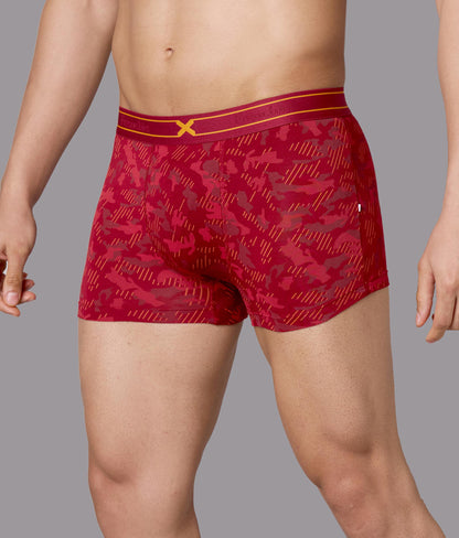 X-Rage Biking Red Camo Print Micro Modal Trunks