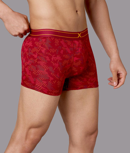 X-Rage Biking Red Camo Print Micro Modal Trunks