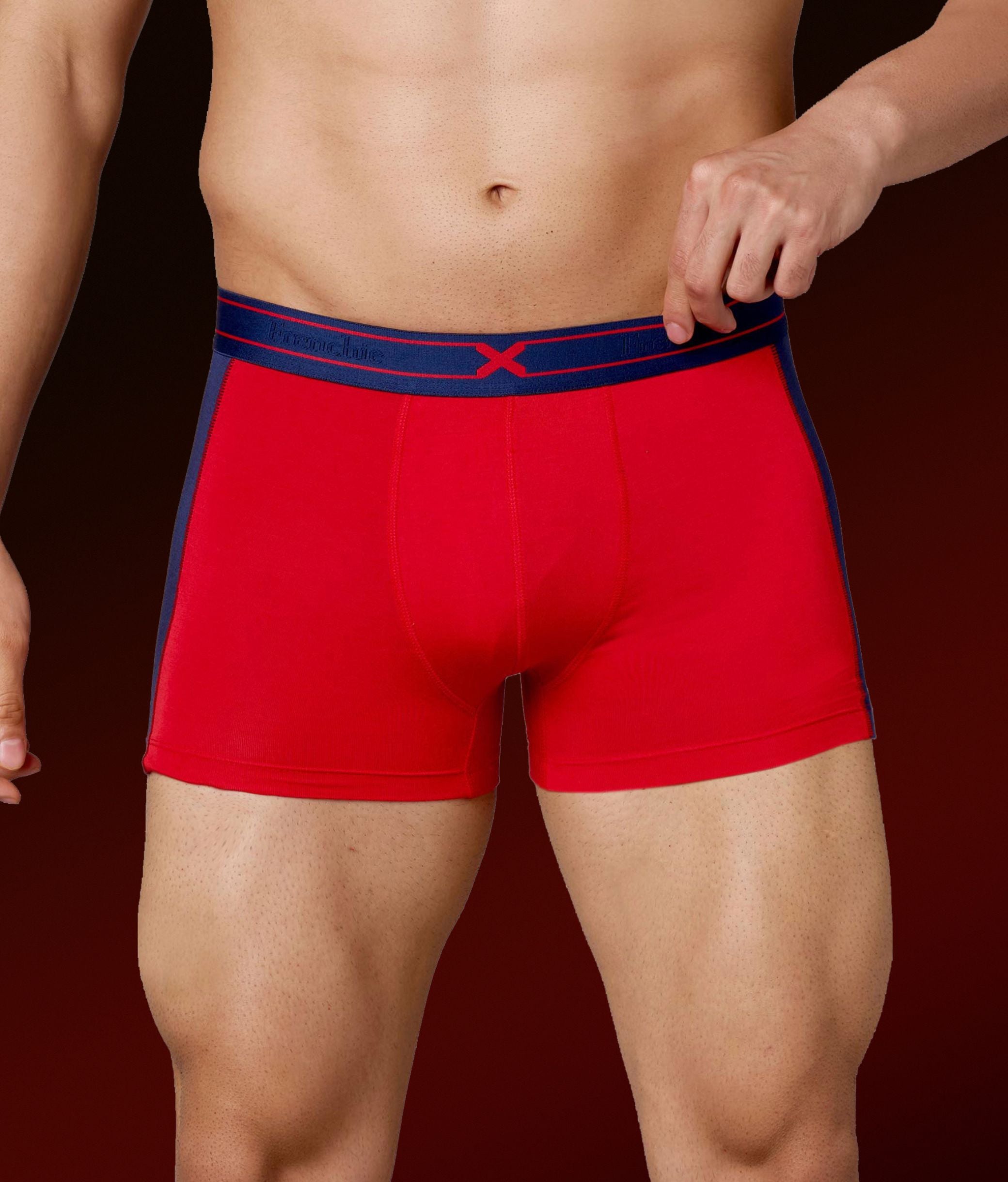 X-Groove Solid Adrenaline Red Micro Modal Trunks