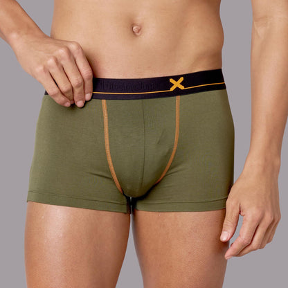 X-Drip Solid Beetle Olive Micro Modal Trunks for Men