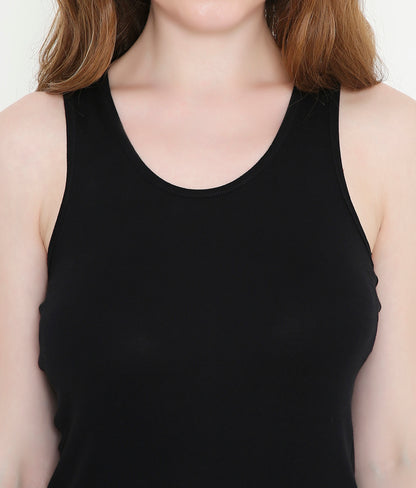 Solid Cotton Racer-Back Tank Top for Women - Assorted Colour