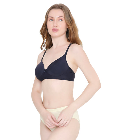 Allure Black Essential Non-Padded Full Coverage Cotton Bra for Women