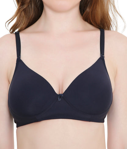 Allure Black Essential Non-Padded Full Coverage Cotton Bra for Women