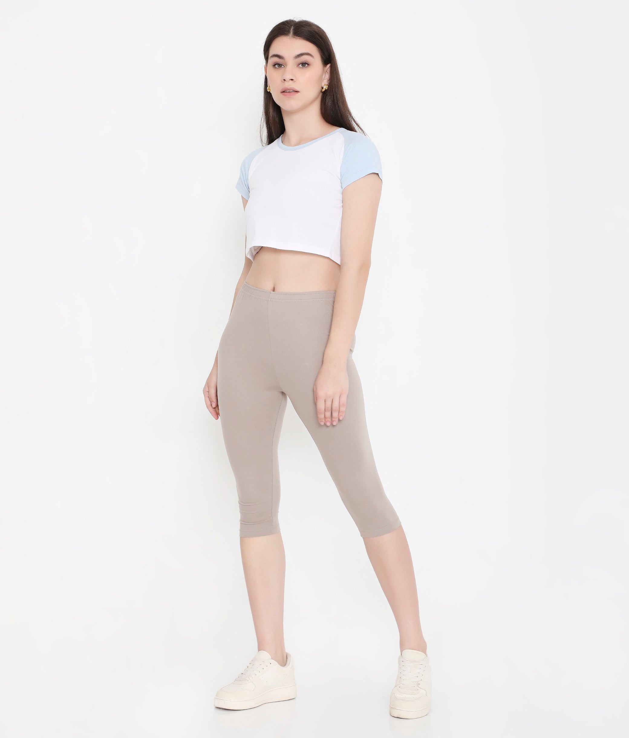 WOMEN  EVERYDAY COMFORT COTTON CAPRI - WARM GREY