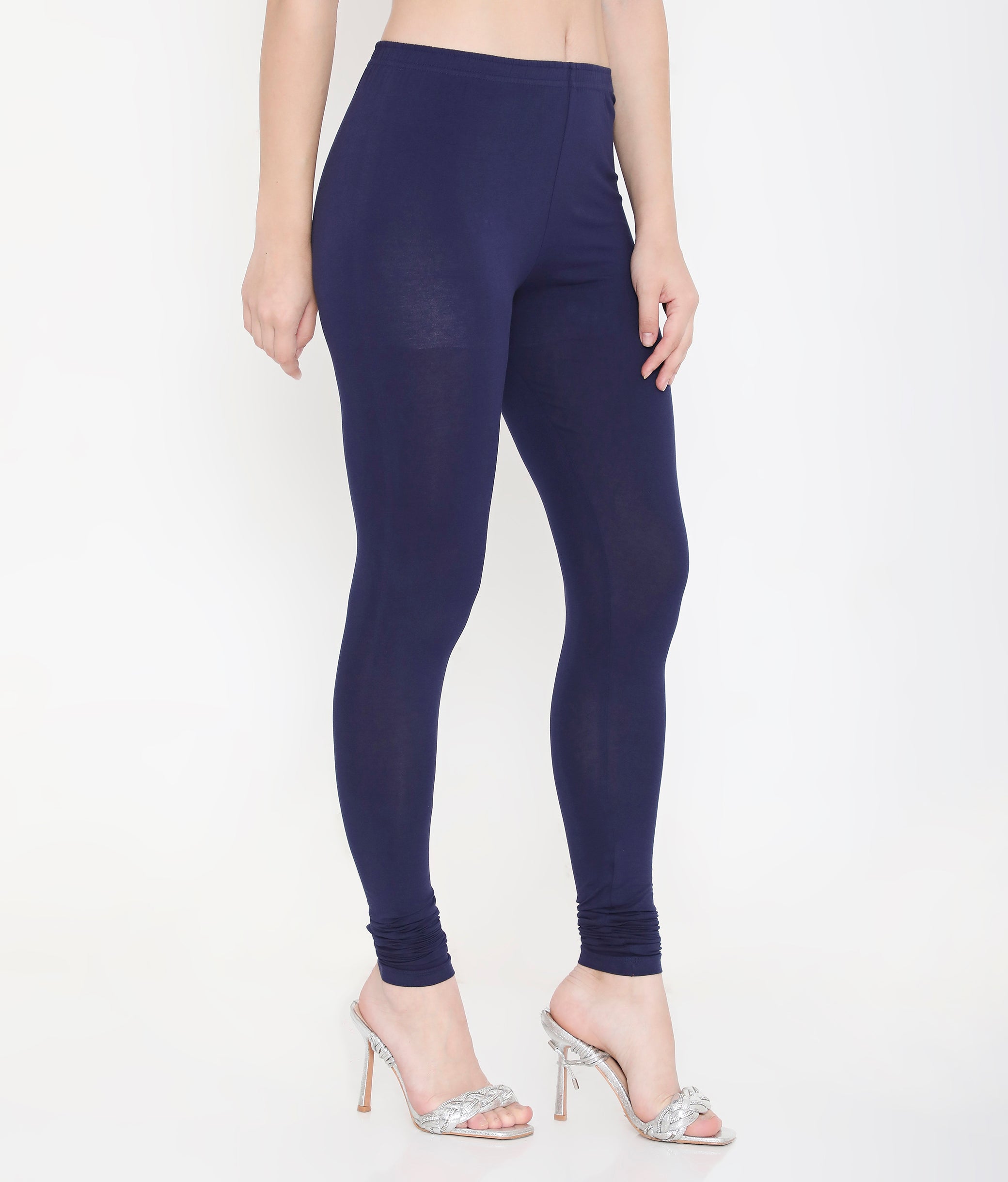 WOMEN NAVY BLUE COTTON CHURIDAR LEGGINGS