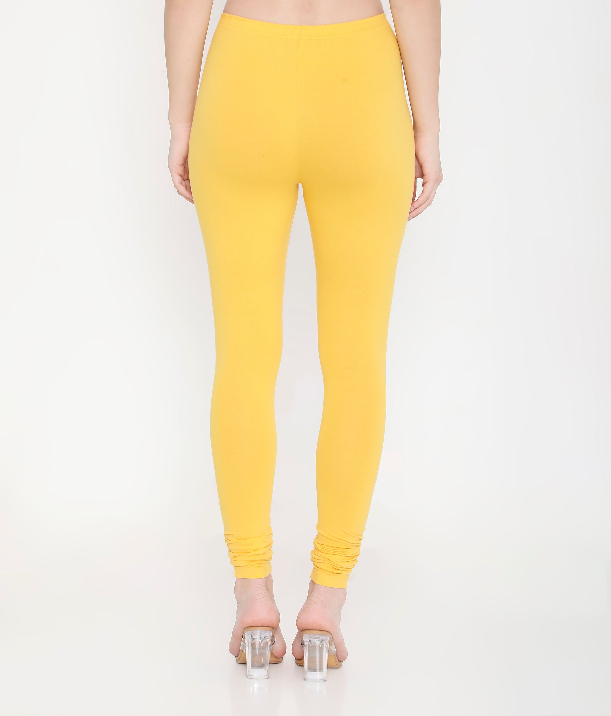 WOMEN COTTON CHURIDAR LEGGINGS - YELLOW