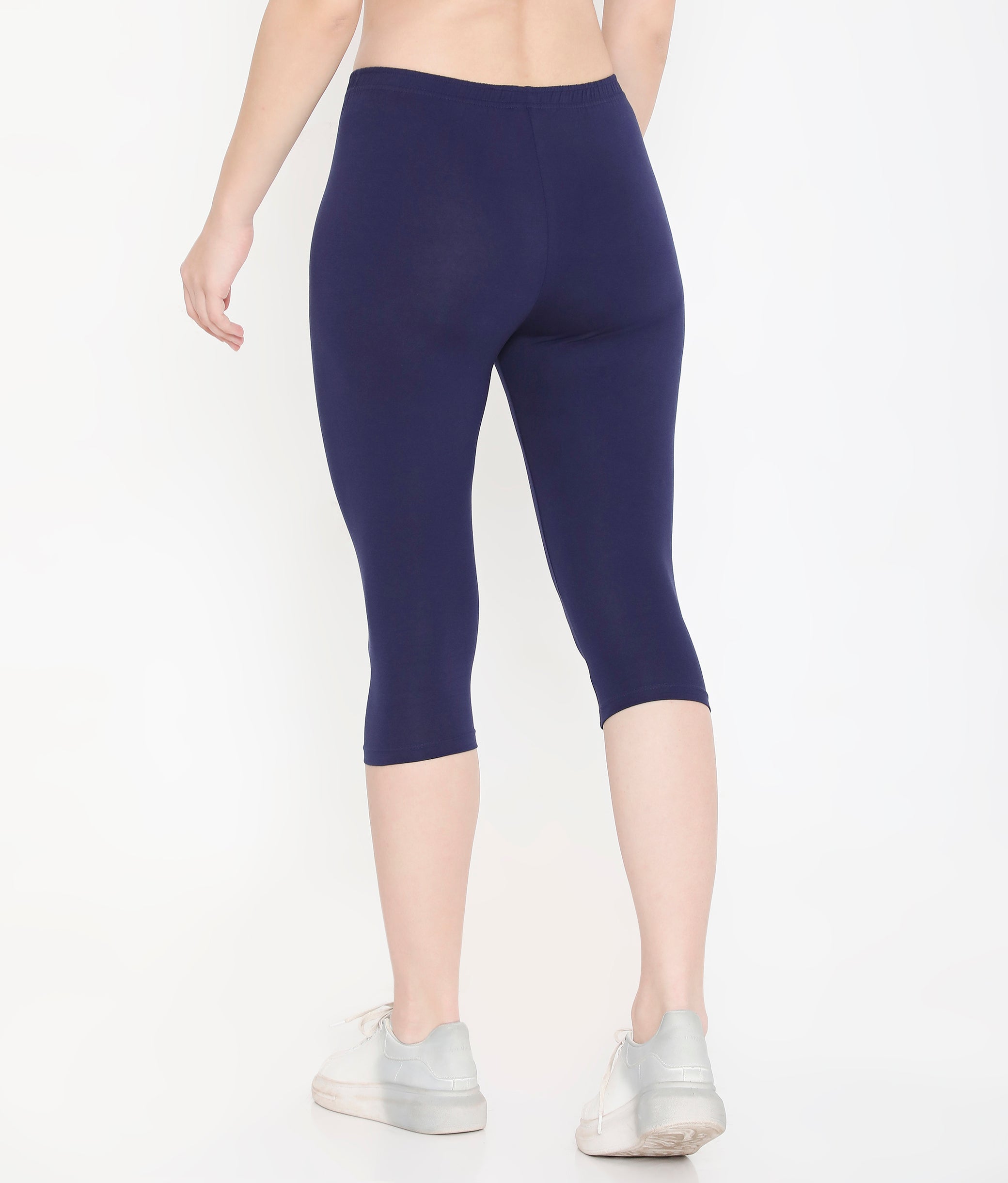 WOMEN NAVY BLUE COTTON EVERYDAY CAPRI