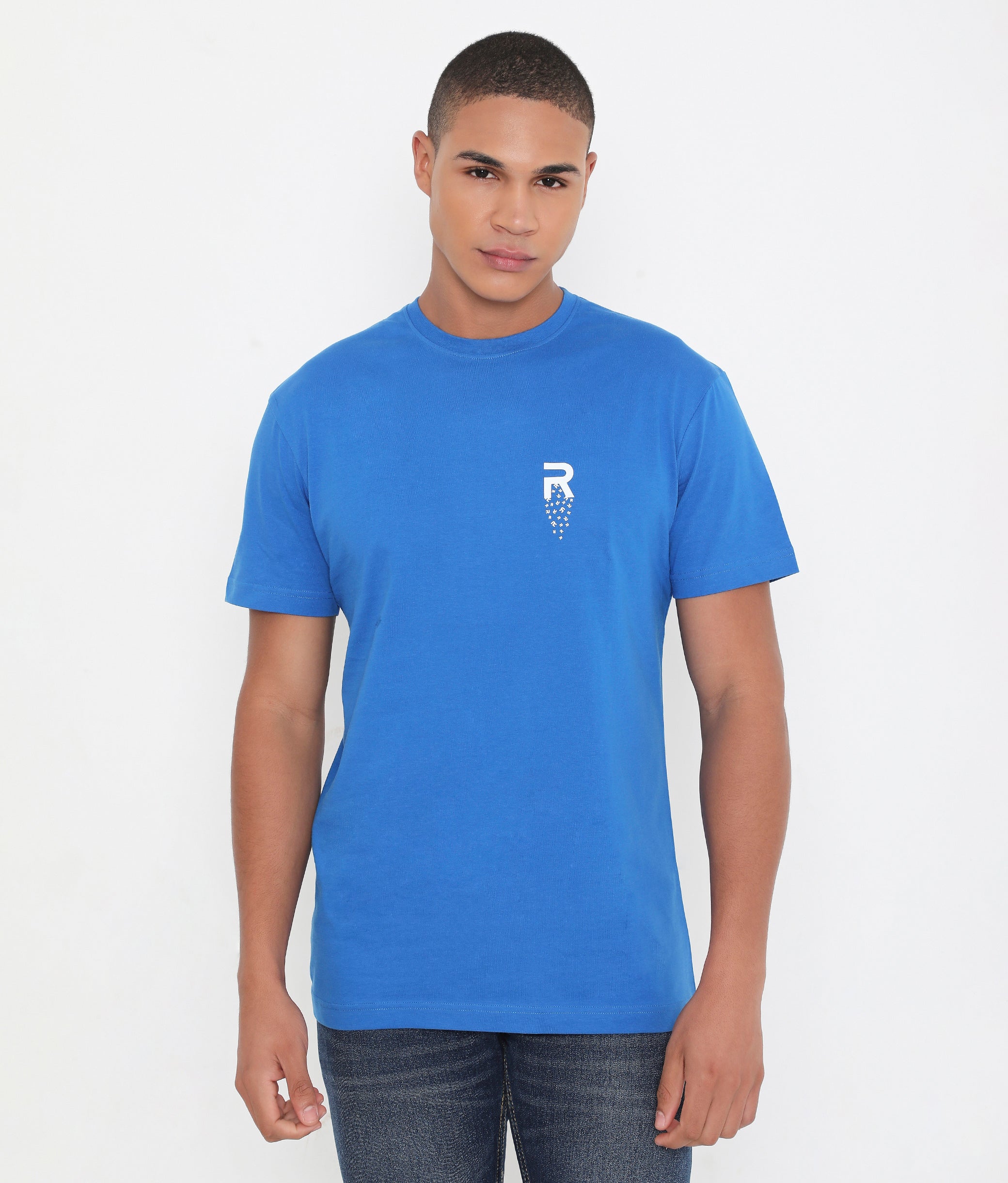 Men Royal Blue Leisurewear Cotton Tee - 002