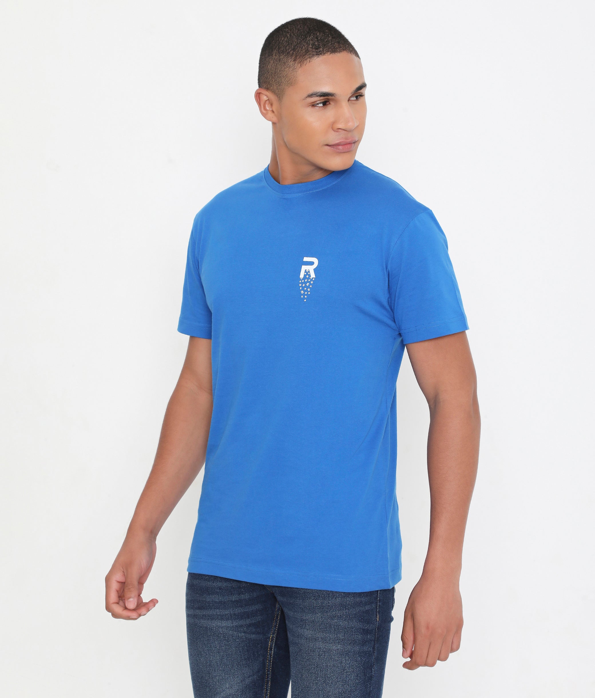 Men Royal Blue Leisurewear Cotton Tee - 002