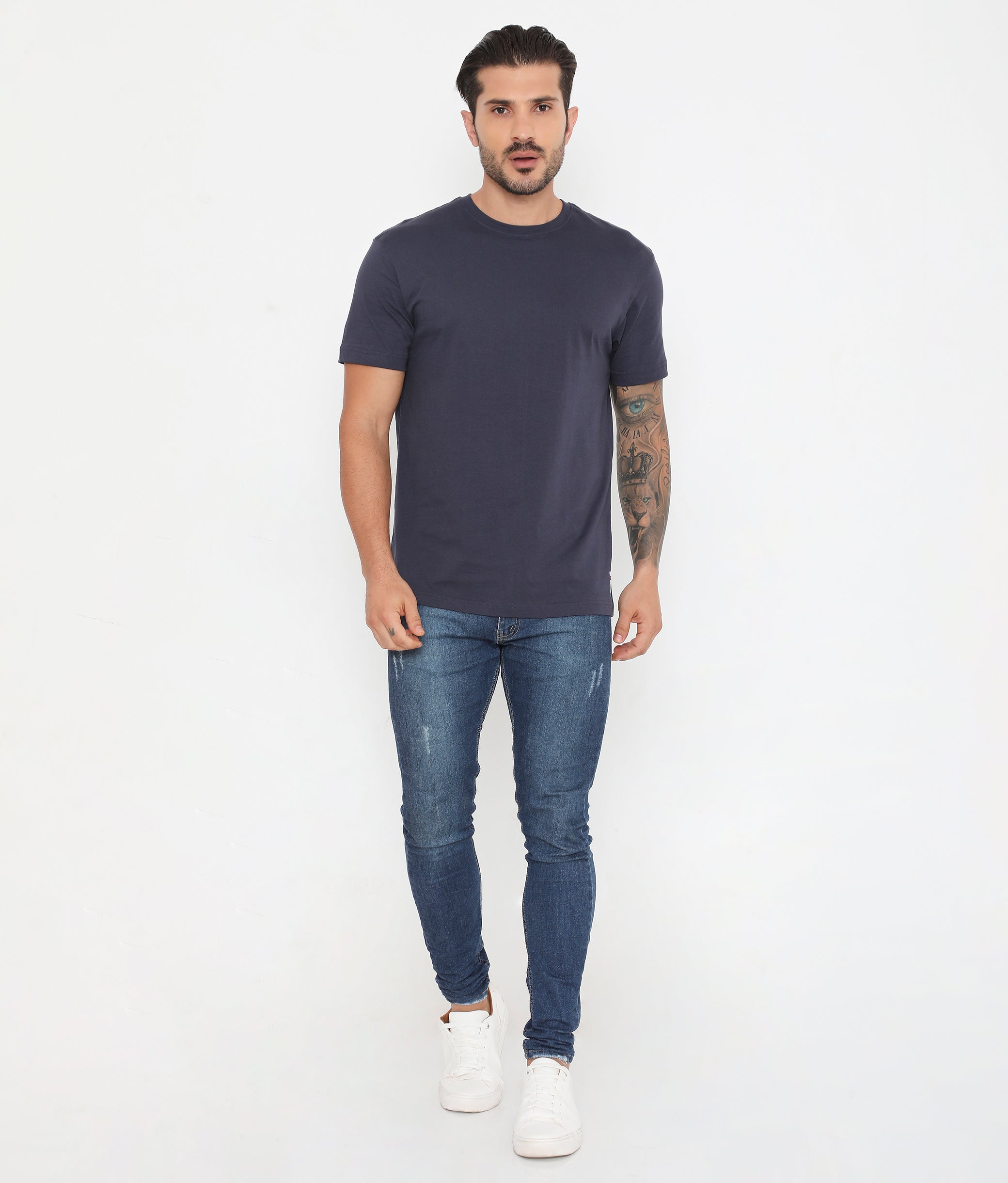 Men's Jet Navy Leisurewear Essential Cotton Tee - 004