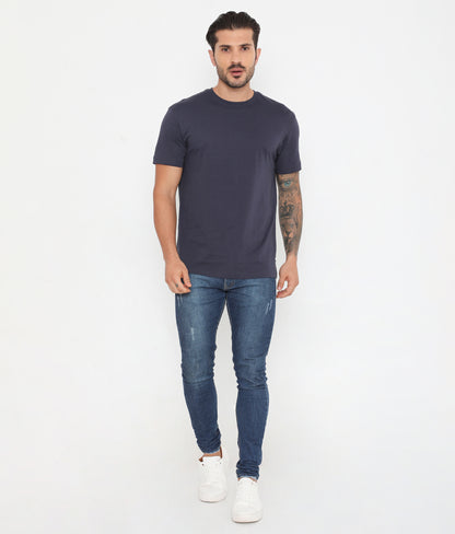 Men's Jet Navy Leisurewear Essential Cotton Tee - 004