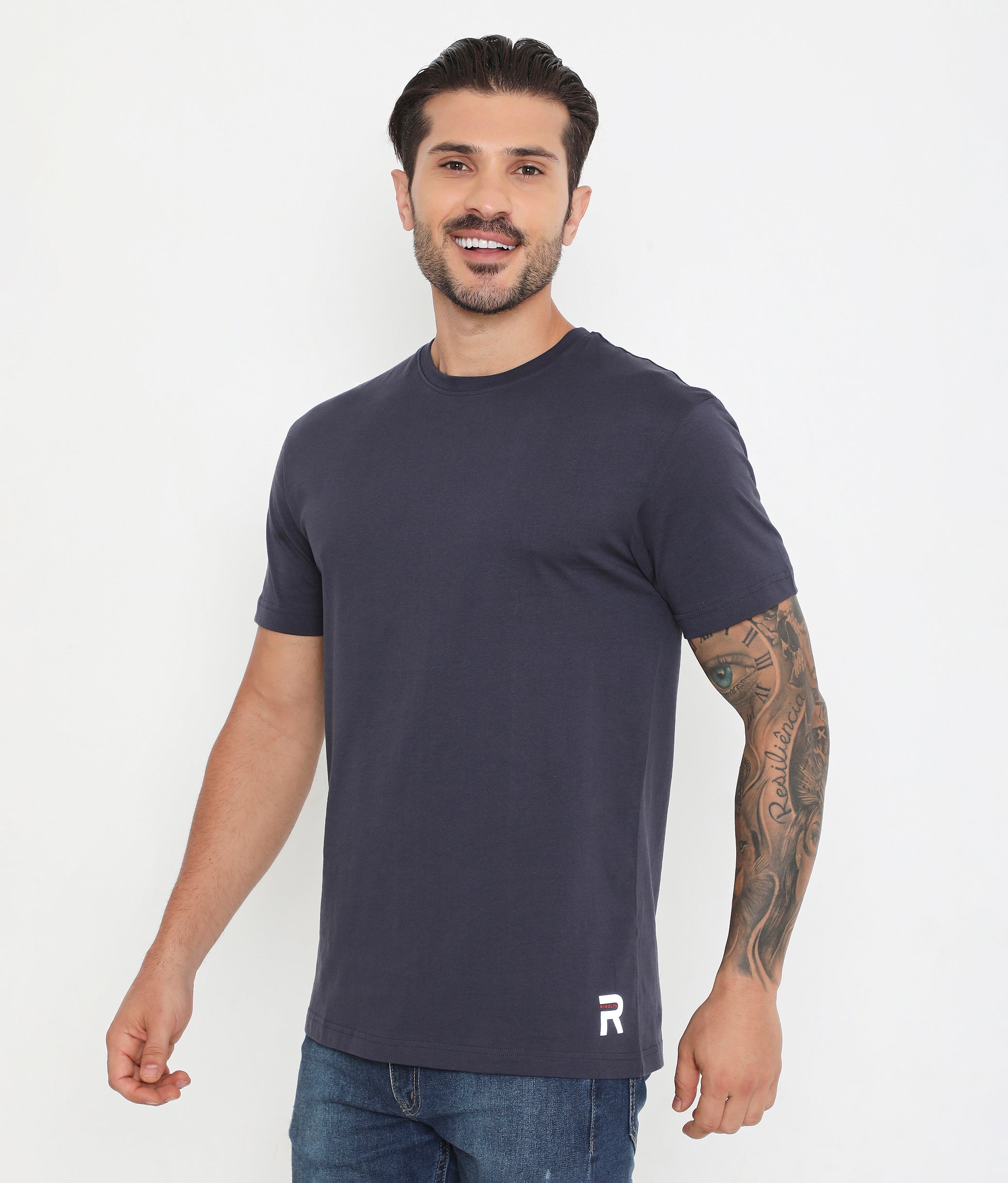 Men's Jet Navy Leisurewear Essential Cotton Tee - 004