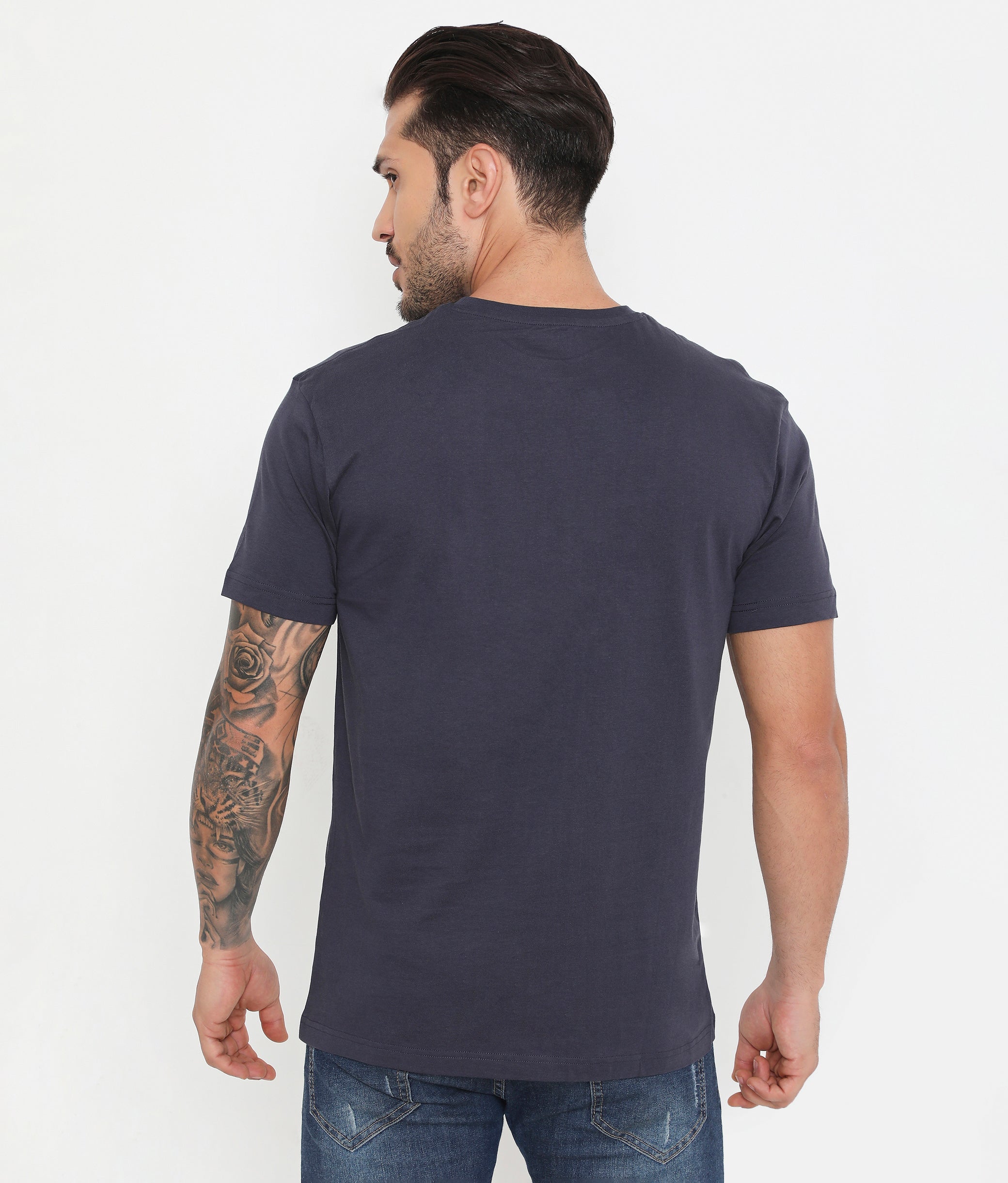 Men's Jet Navy Leisurewear Essential Cotton Tee - 004