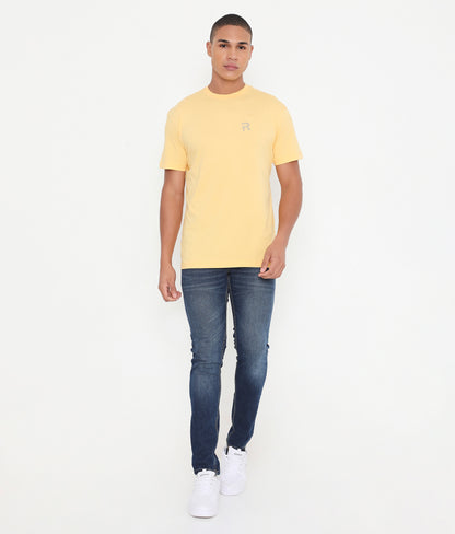 Men Casuals Pure Cotton Tee - 003 - Custard