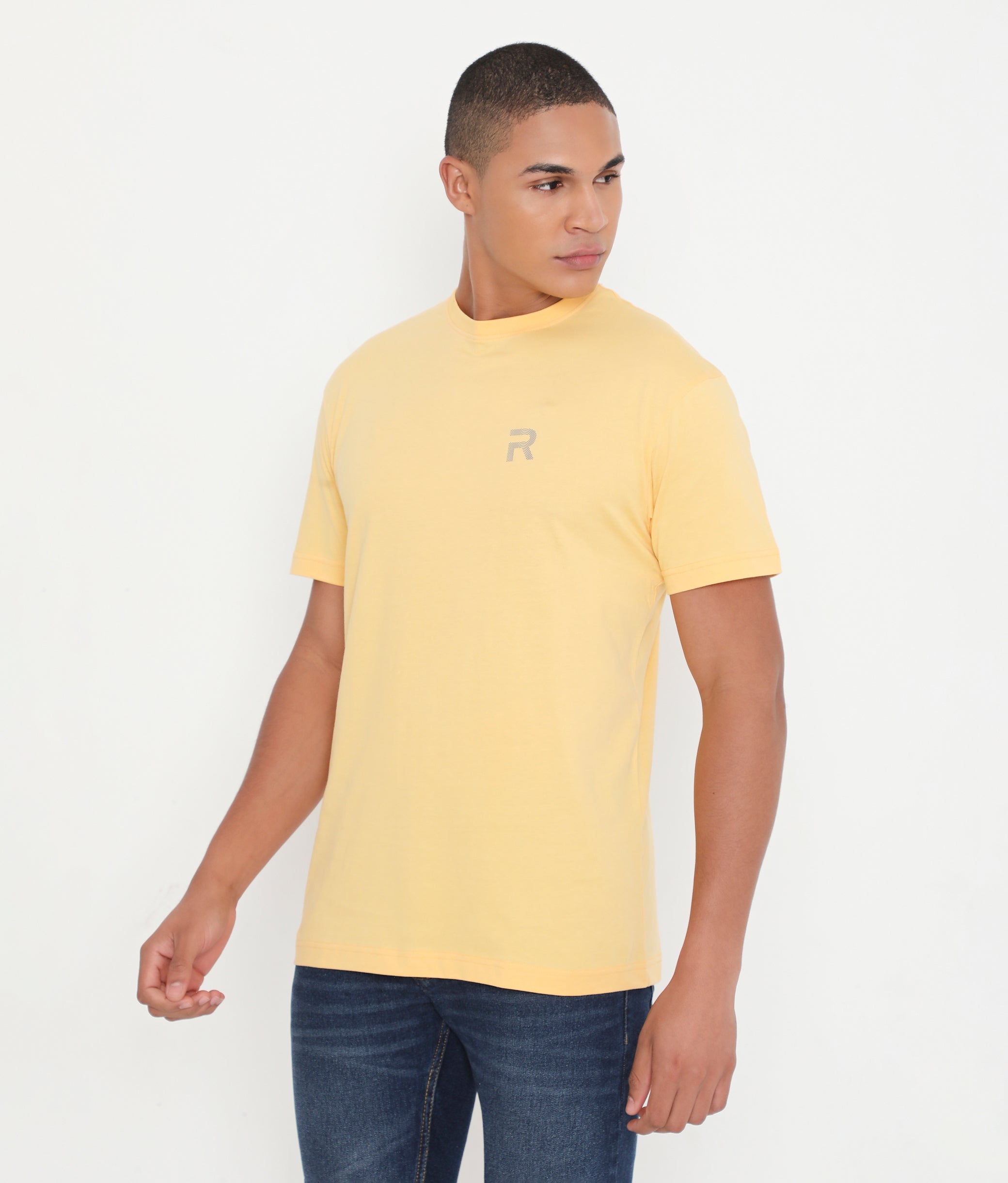 Men Casuals Pure Cotton Tee - 003 - Custard