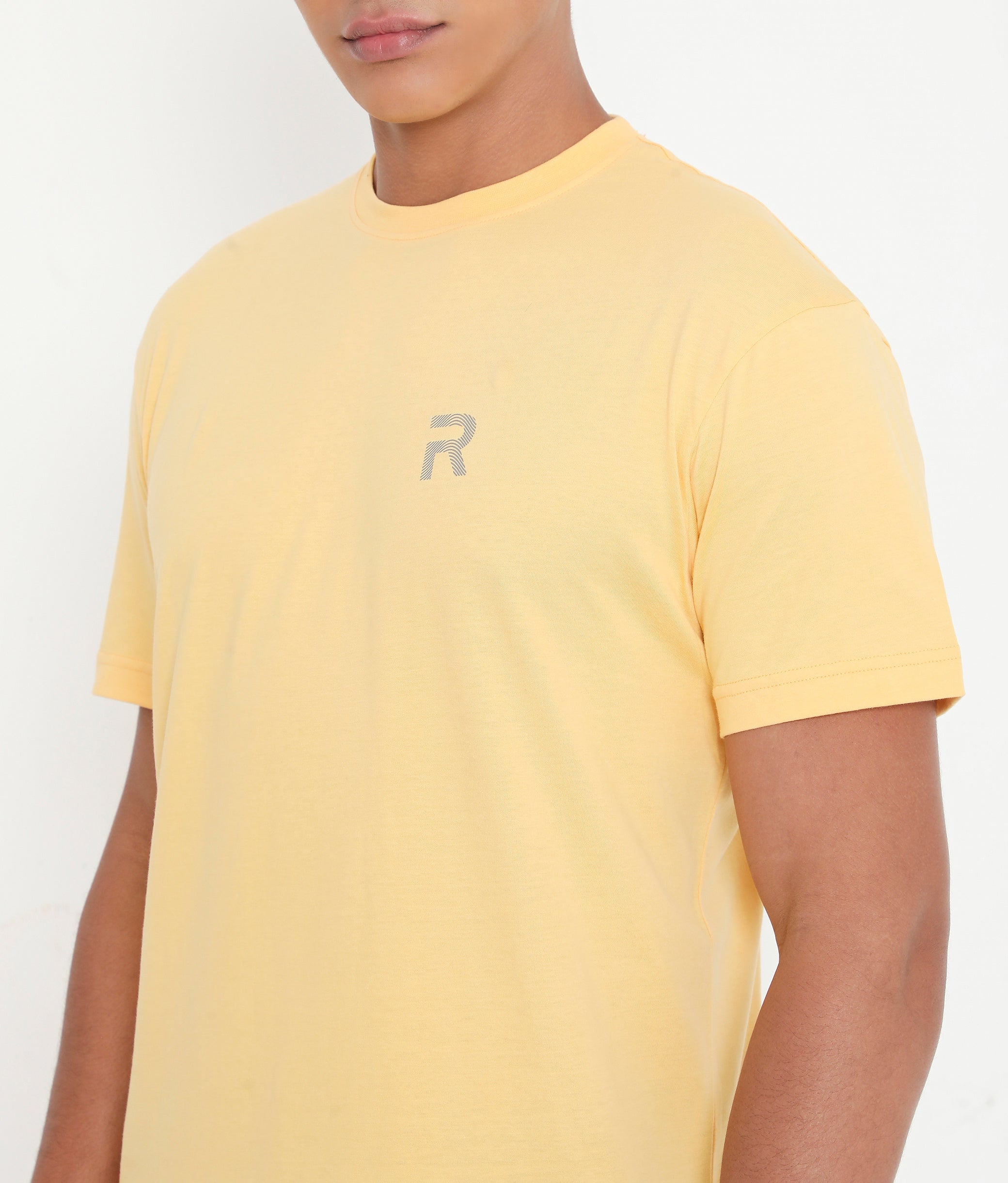 Men Casuals Pure Cotton Tee - 003 - Custard